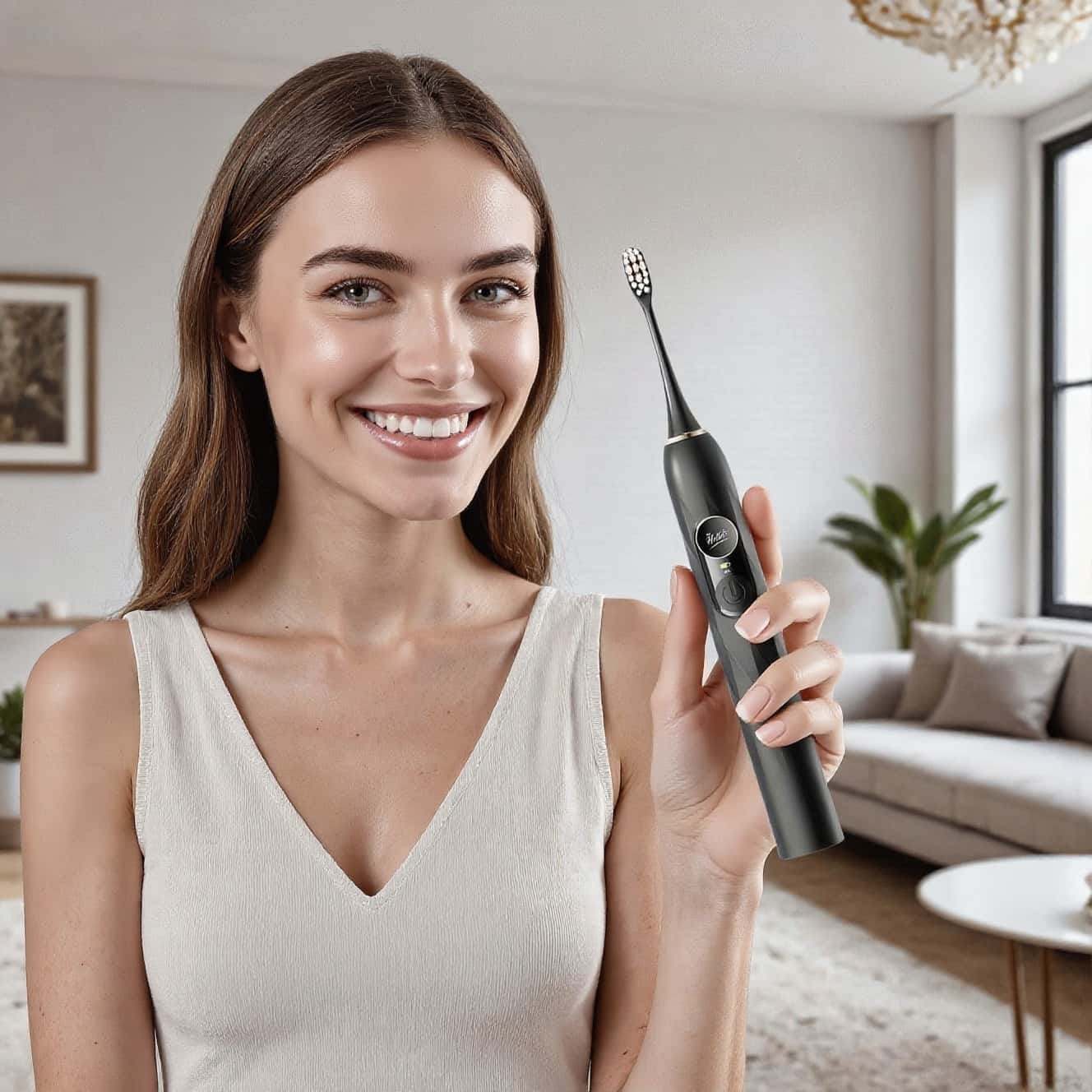 Orateeth User Holding Digital Toothbrush
