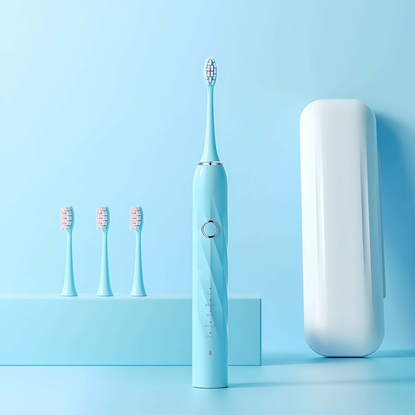 Orateeth blue toothbrush set with case