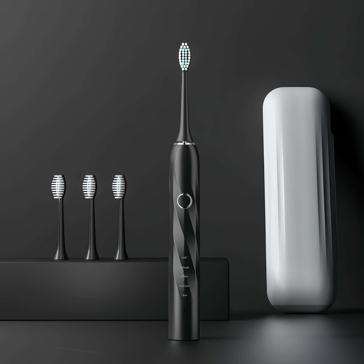 Orateeth black toothbrush set with case
