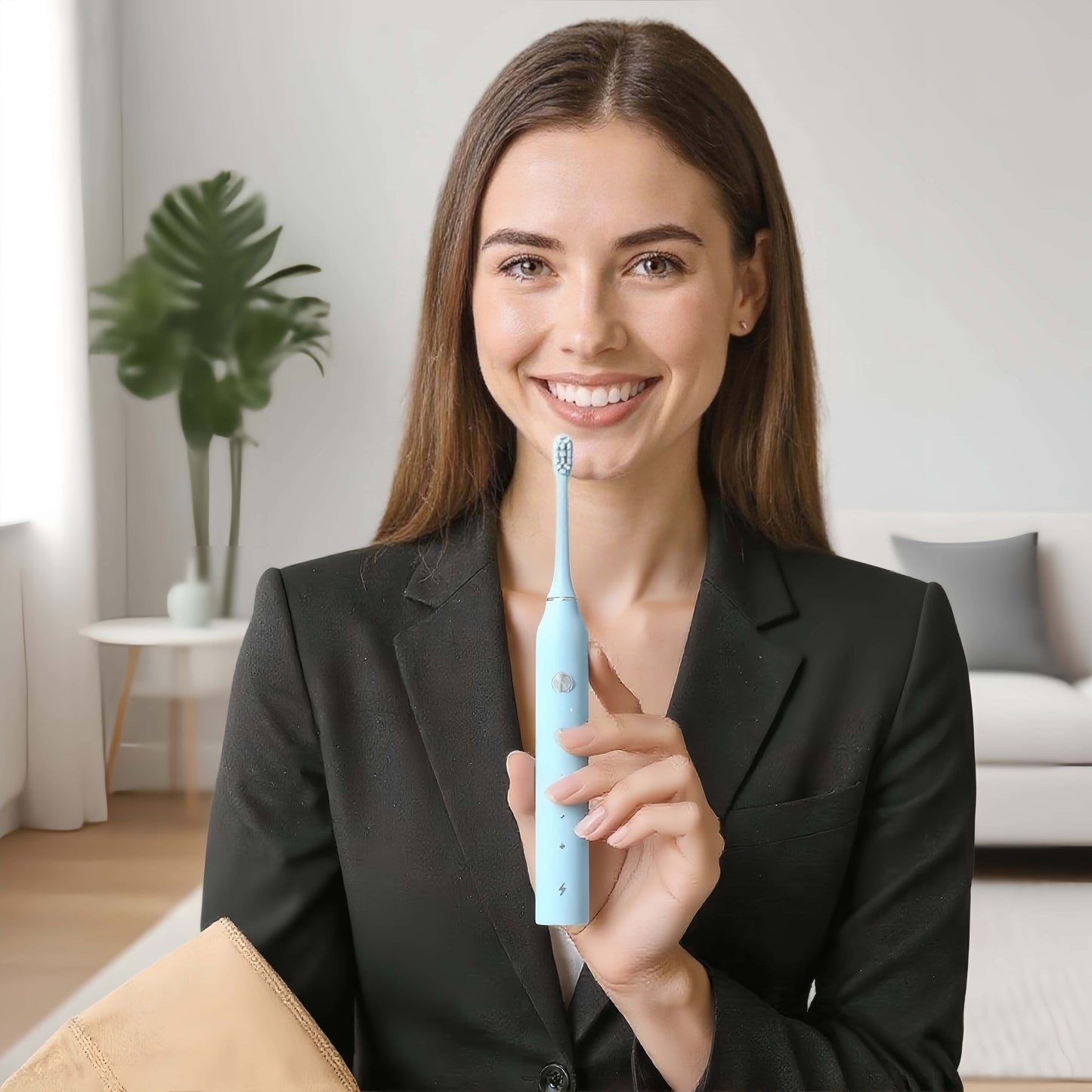 Orateeth toothbrush held by woman in home