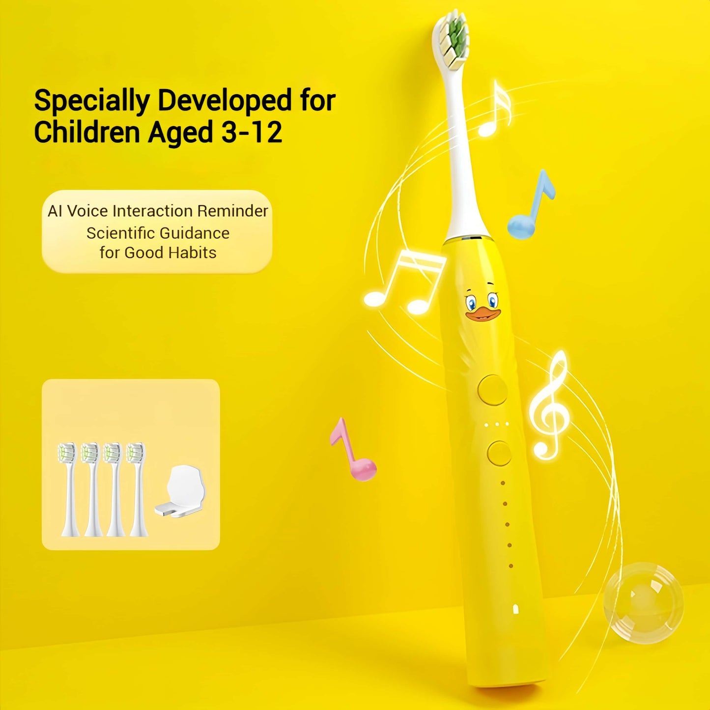 Orateeth AI Toothbrush Yellow Model Detail