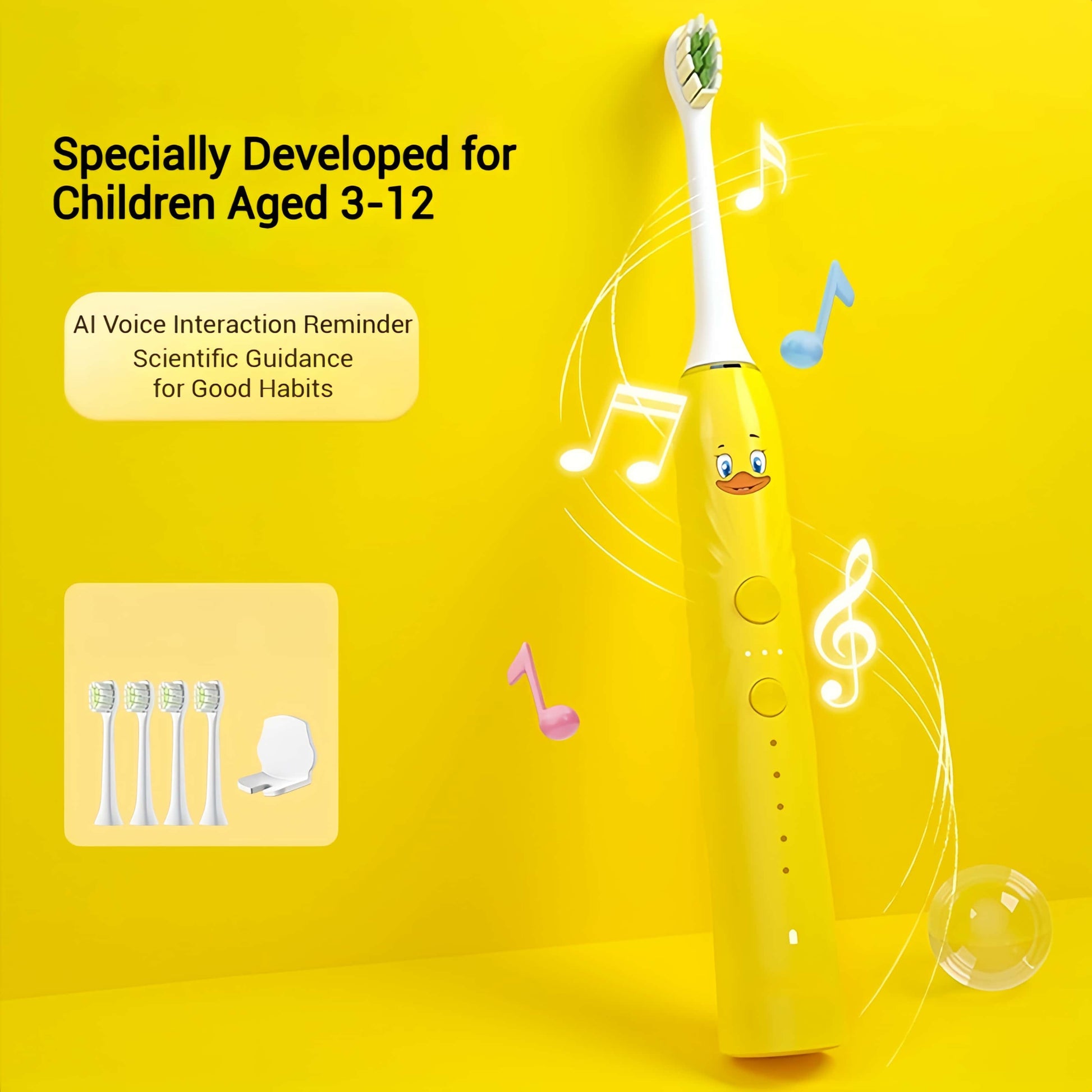 Orateeth AI Toothbrush Yellow Model Detail