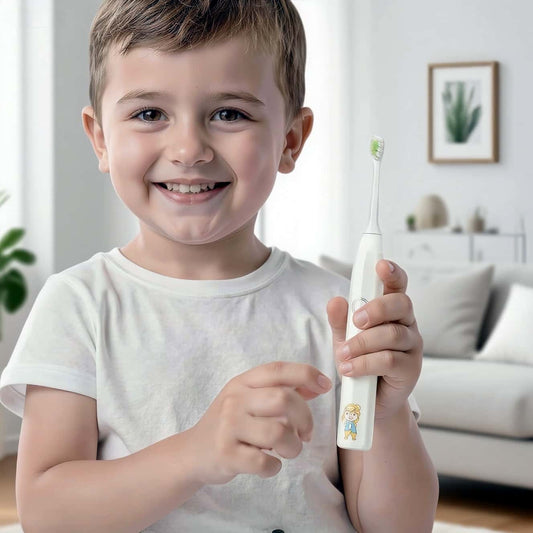 Kid Using Orateeth Gentle Toothbrush at Home