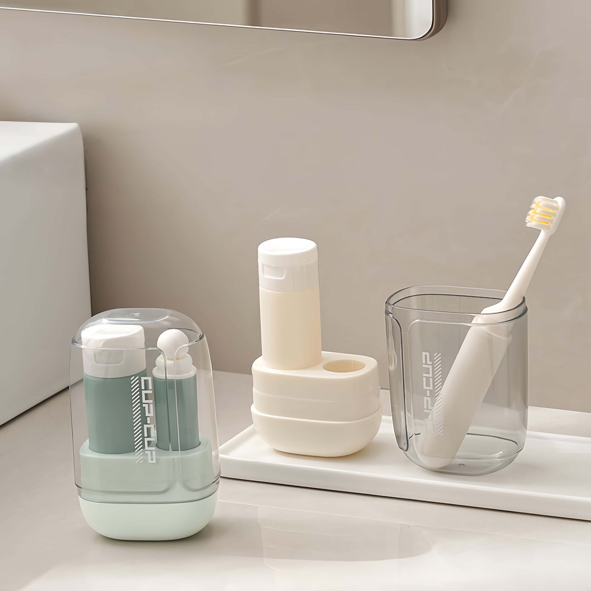 Orateeth Travel Toiletries Set With Silicone Bottles