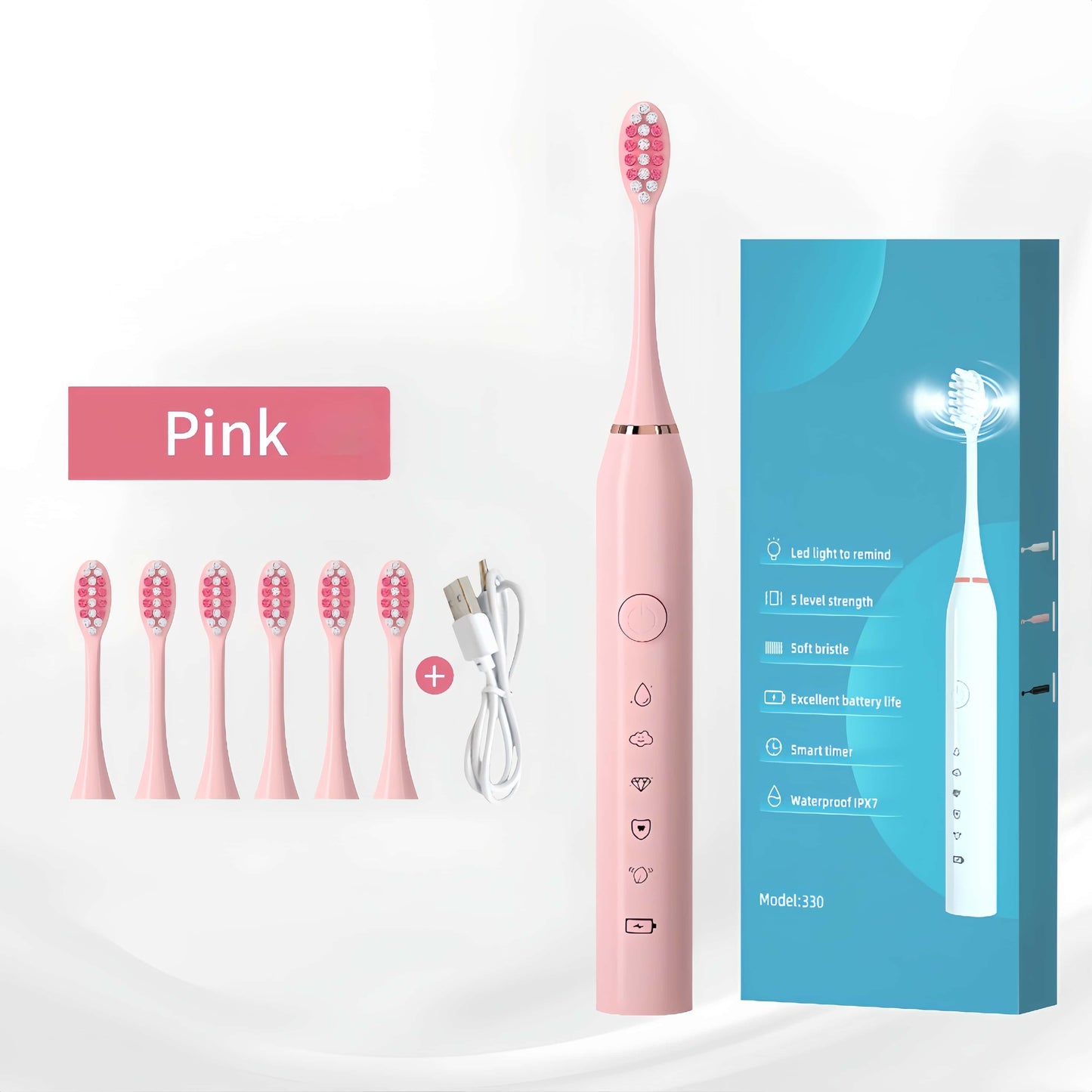 Orateeth Toothbrush Pink Replacement Heads