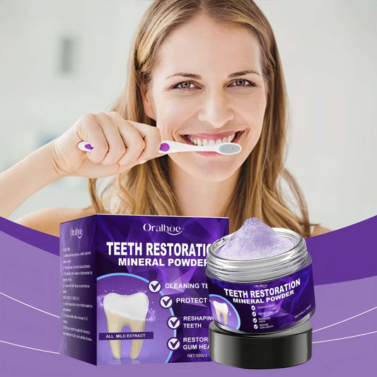 Orateeth User Brushing Teeth With Whitening Powder
