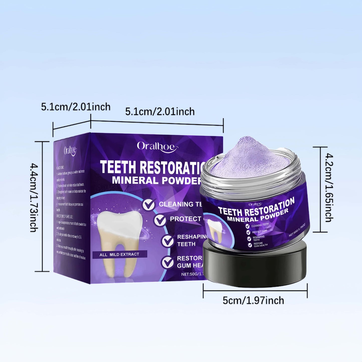 Orateeth Purple Stain-Removing Teeth Whitening Powder (50g)