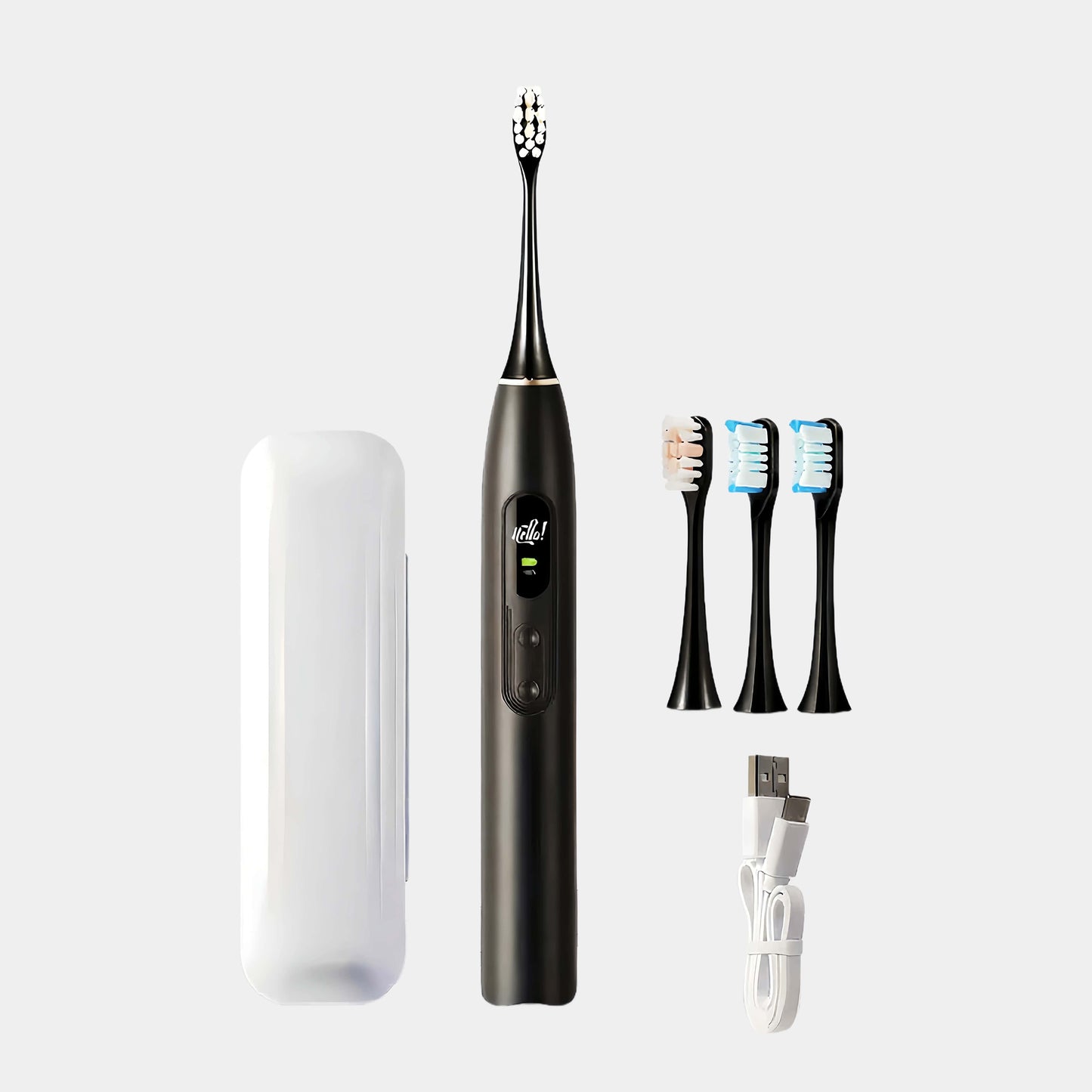 Orateeth Black Toothbrush Set with Heads