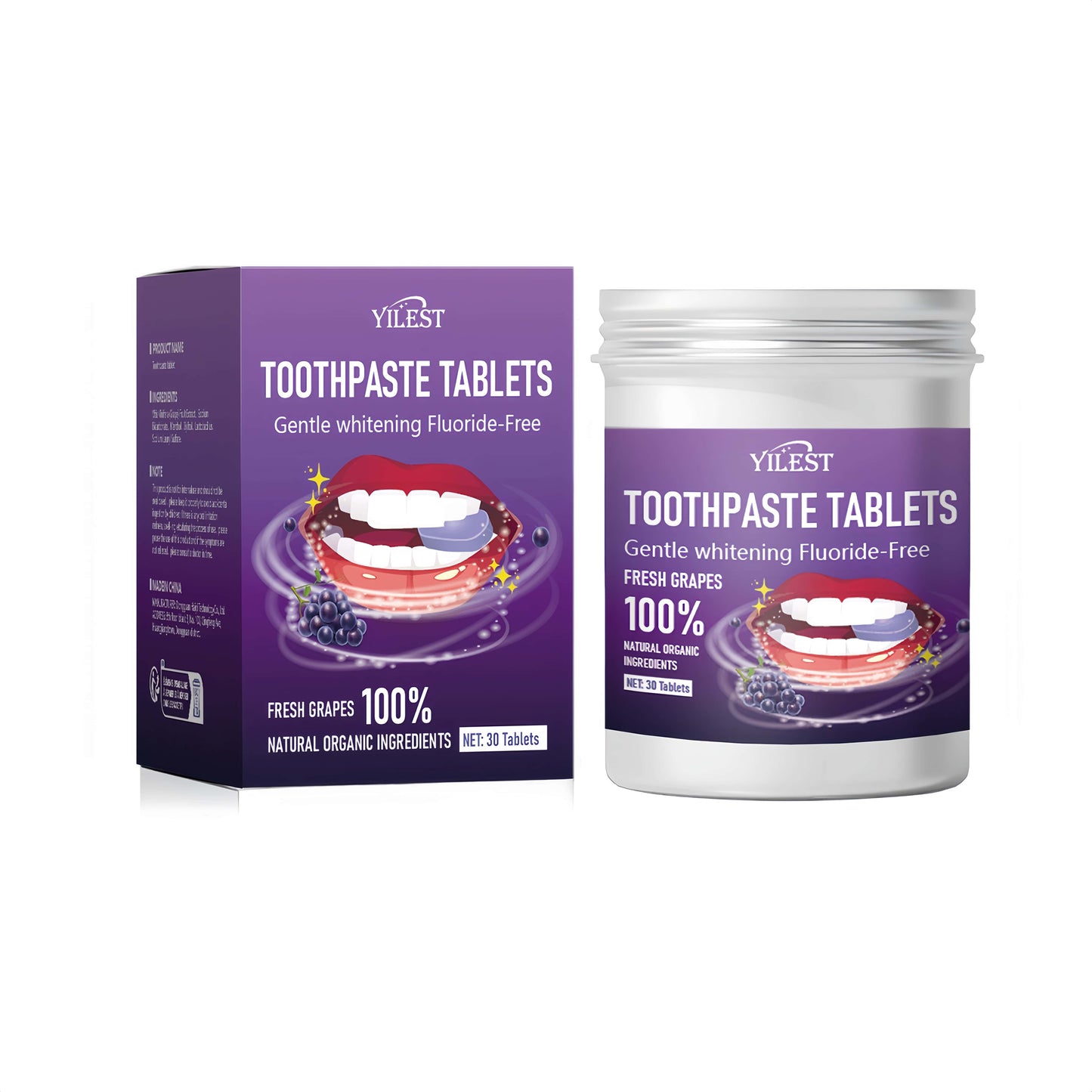 Orateeth Purple Toothpaste Tablets Packaging