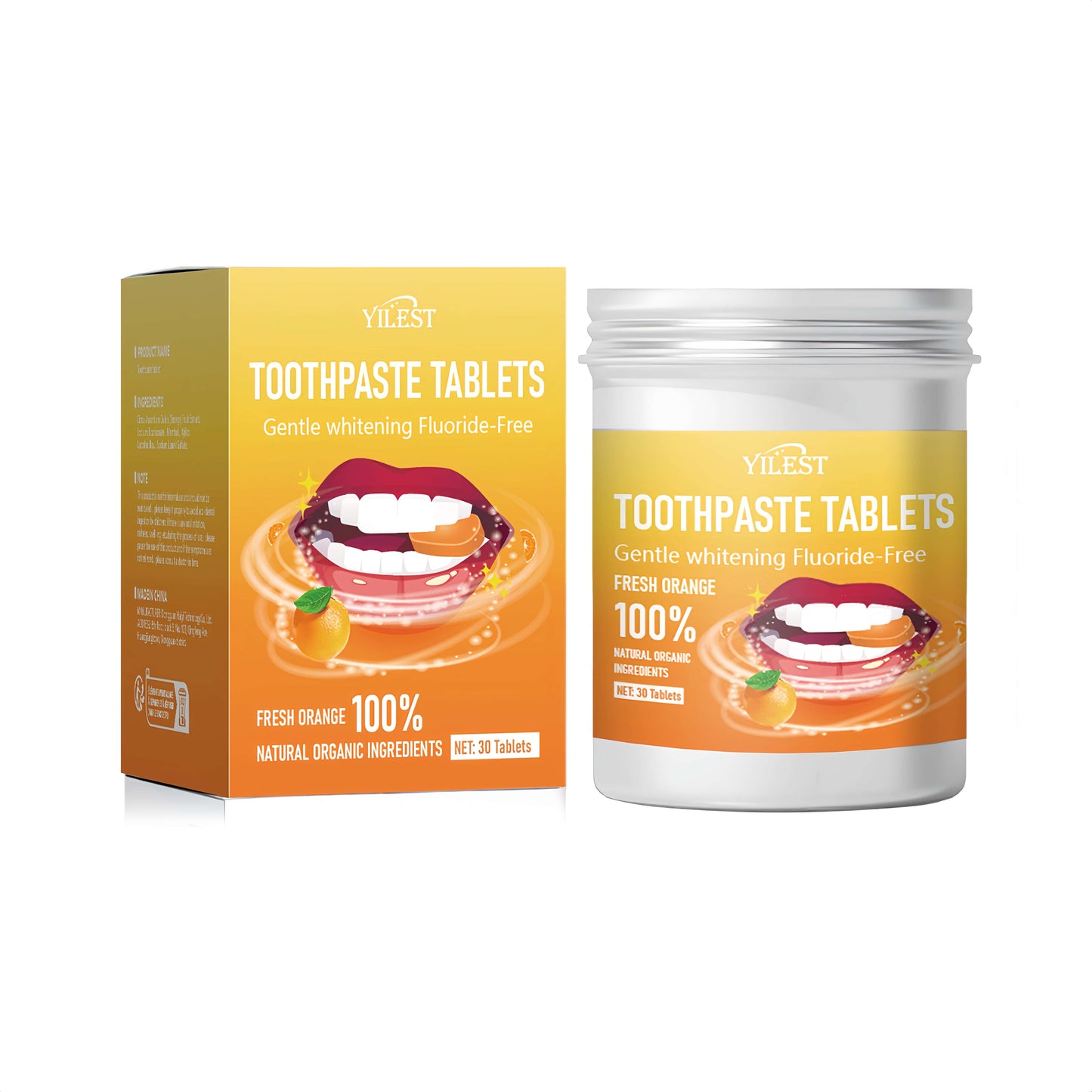 Orateeth Yellow Toothpaste Tablets Packaging