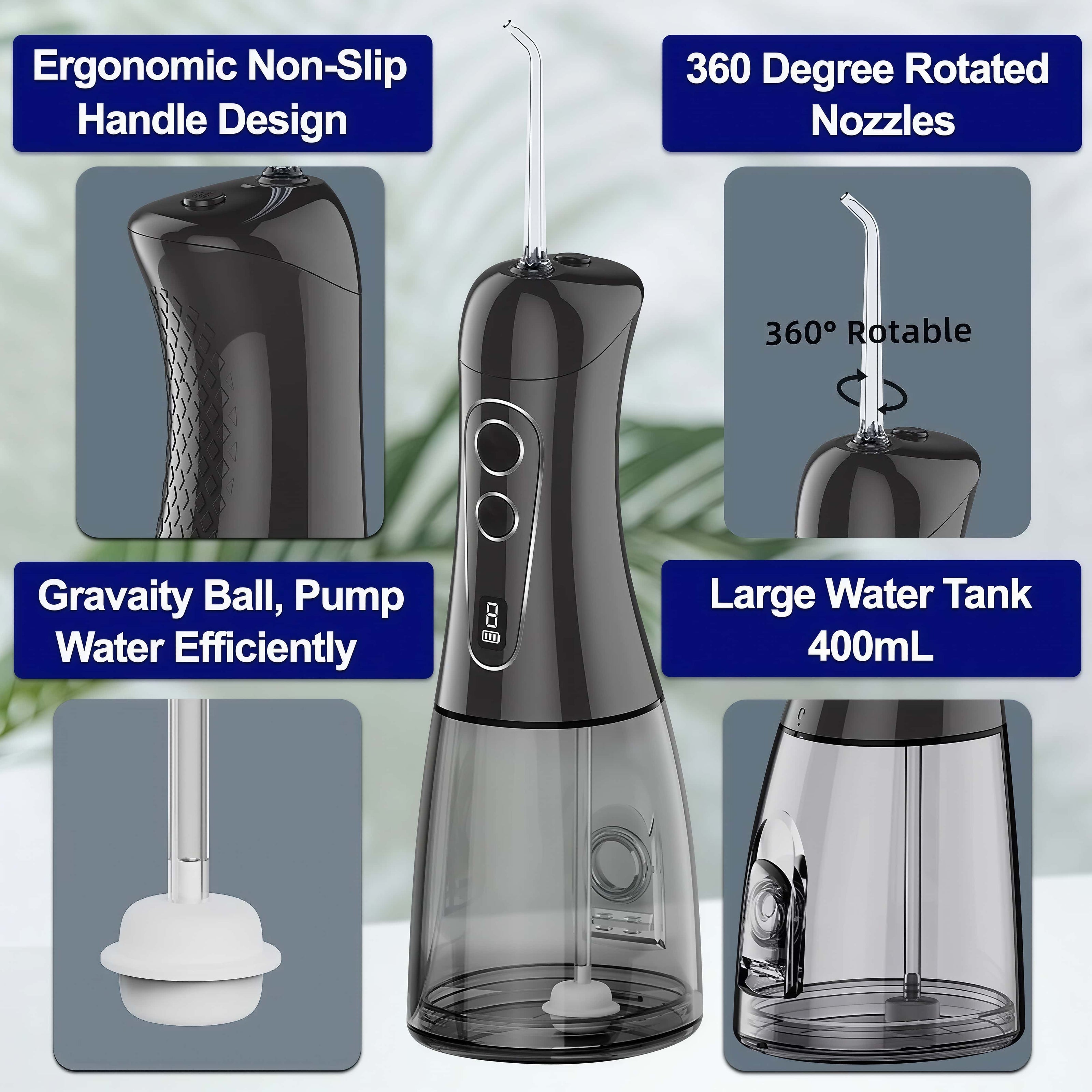 Orateeth Family Cordless Water Flosser – 400ml Extra-Large Tank