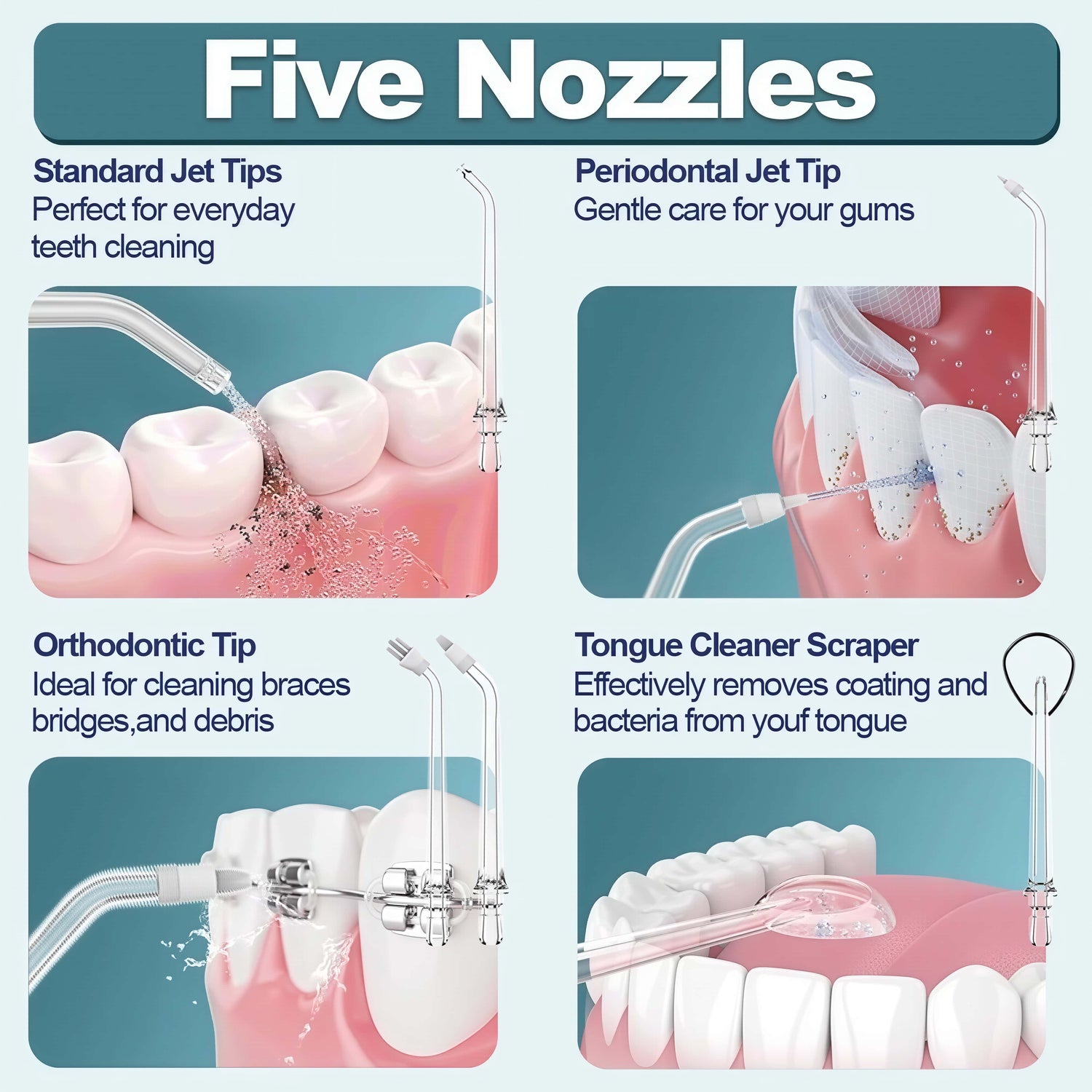 Orateeth Family Cordless Water Flosser – 400ml Extra-Large Tank