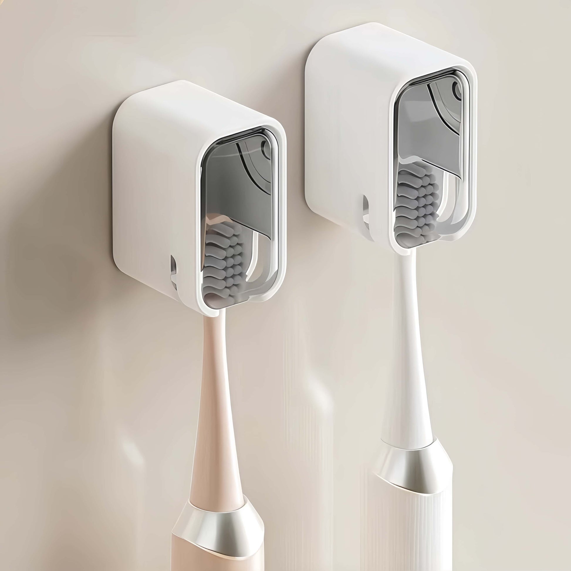 Orateeth Wall-Mounted Toothbrush Holder – Dust-Proof Cover (2-Pack)