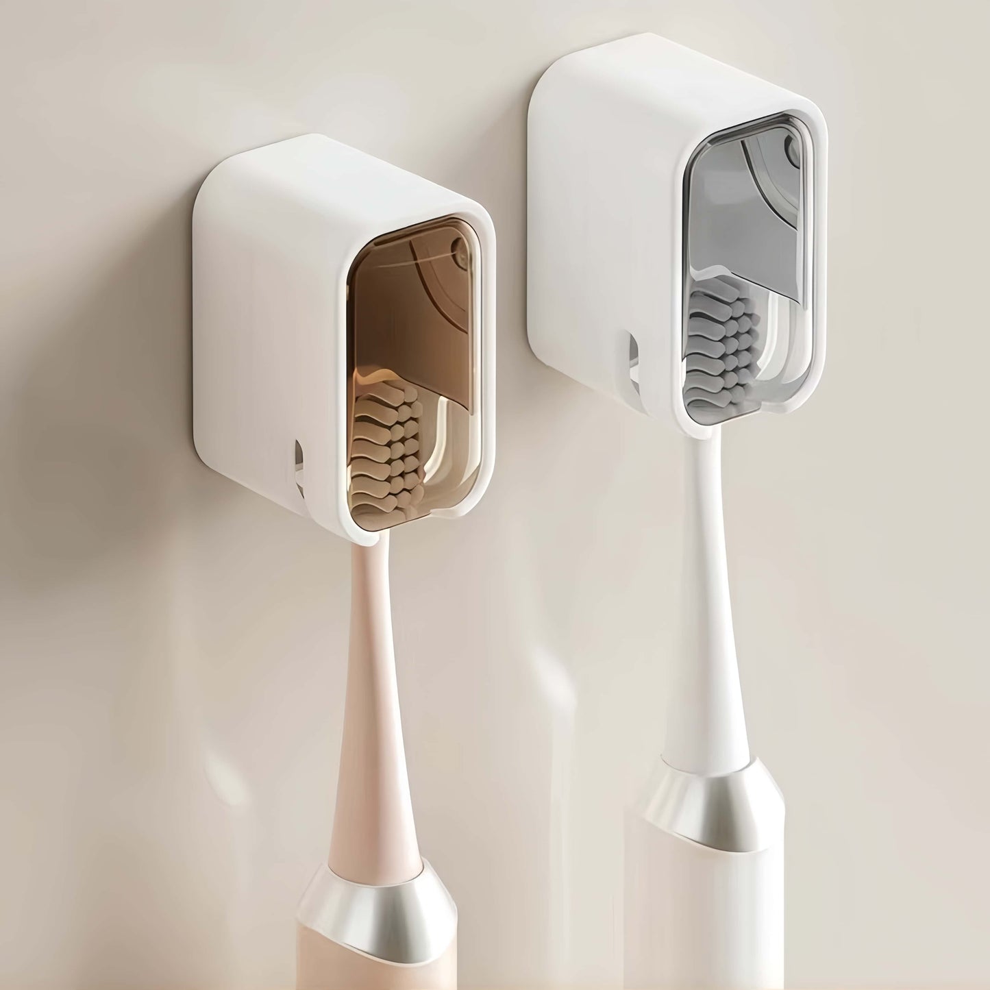 Orateeth Wall-Mounted Toothbrush Holder – Dust-Proof Cover (2-Pack)