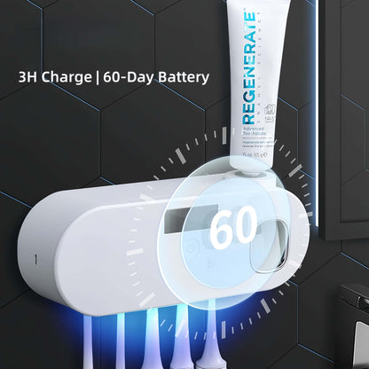 Orateeth UV Toothbrush Holder with Toothpaste Dispenser – 60-Day Battery Life