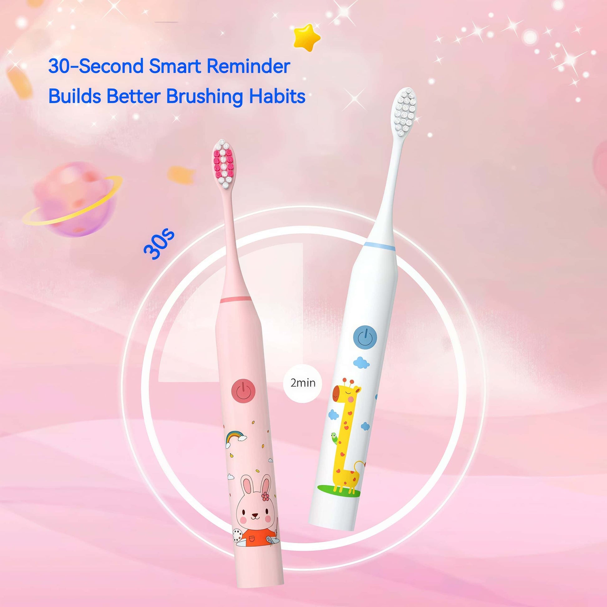 Orateeth Kids Smart Sonic Electric Toothbrush – 90-Day Battery, Ages 3–12