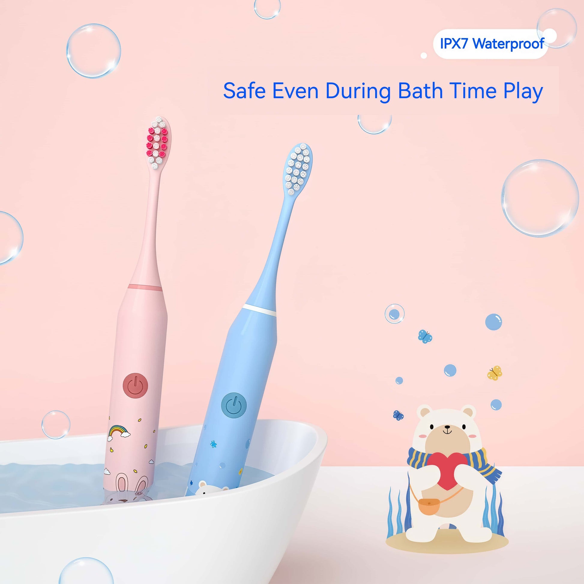 Orateeth Kids Smart Sonic Electric Toothbrush – 90-Day Battery, Ages 3–12