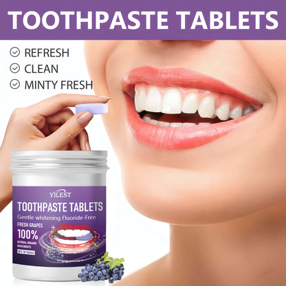 Orateeth User Using Toothpaste Tablet Closeup