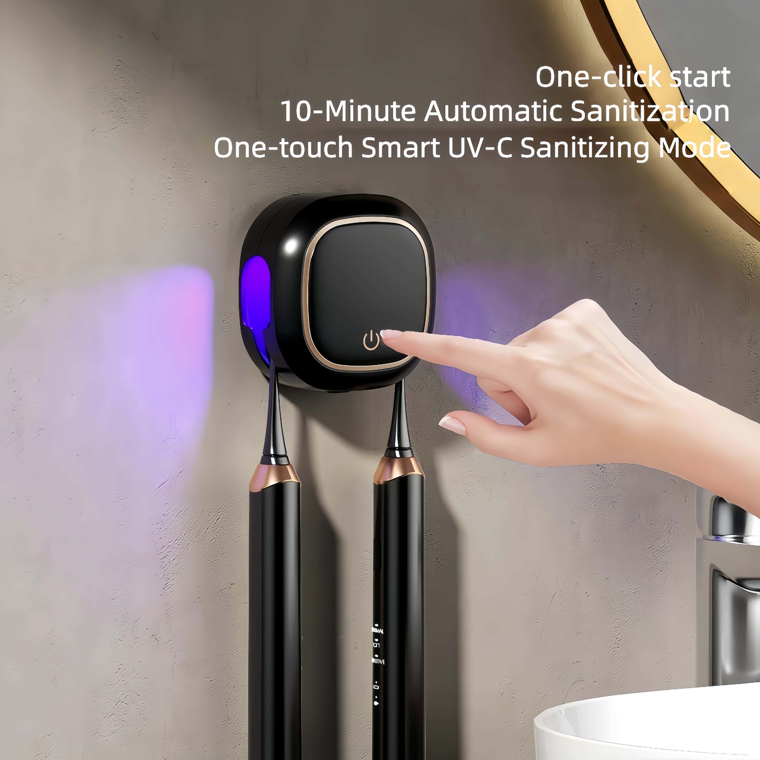 Orateeth UV Sanitizing Toothbrush Stand with Hot Air Drying – Wall Mounted
