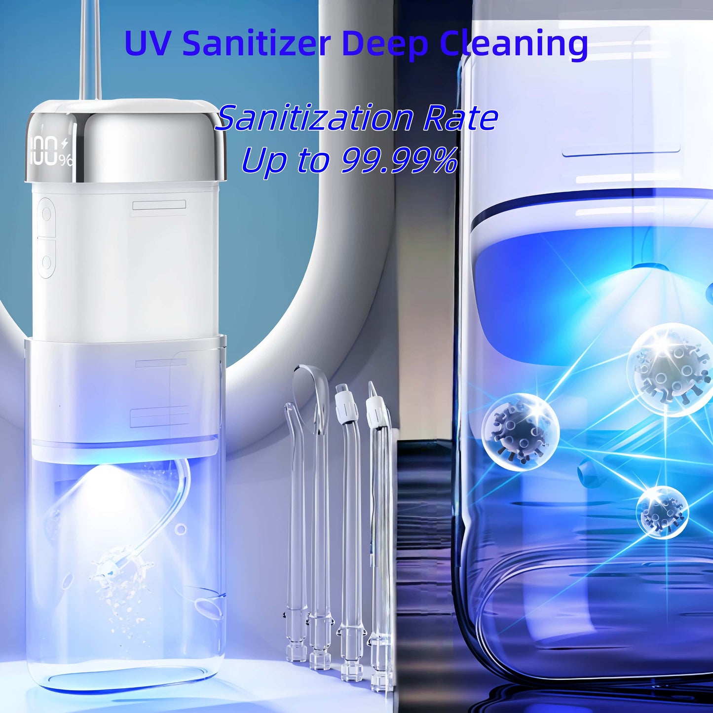 Orateeth Q5 Cordless Water Flosser – 200ml UV-C Sanitizing